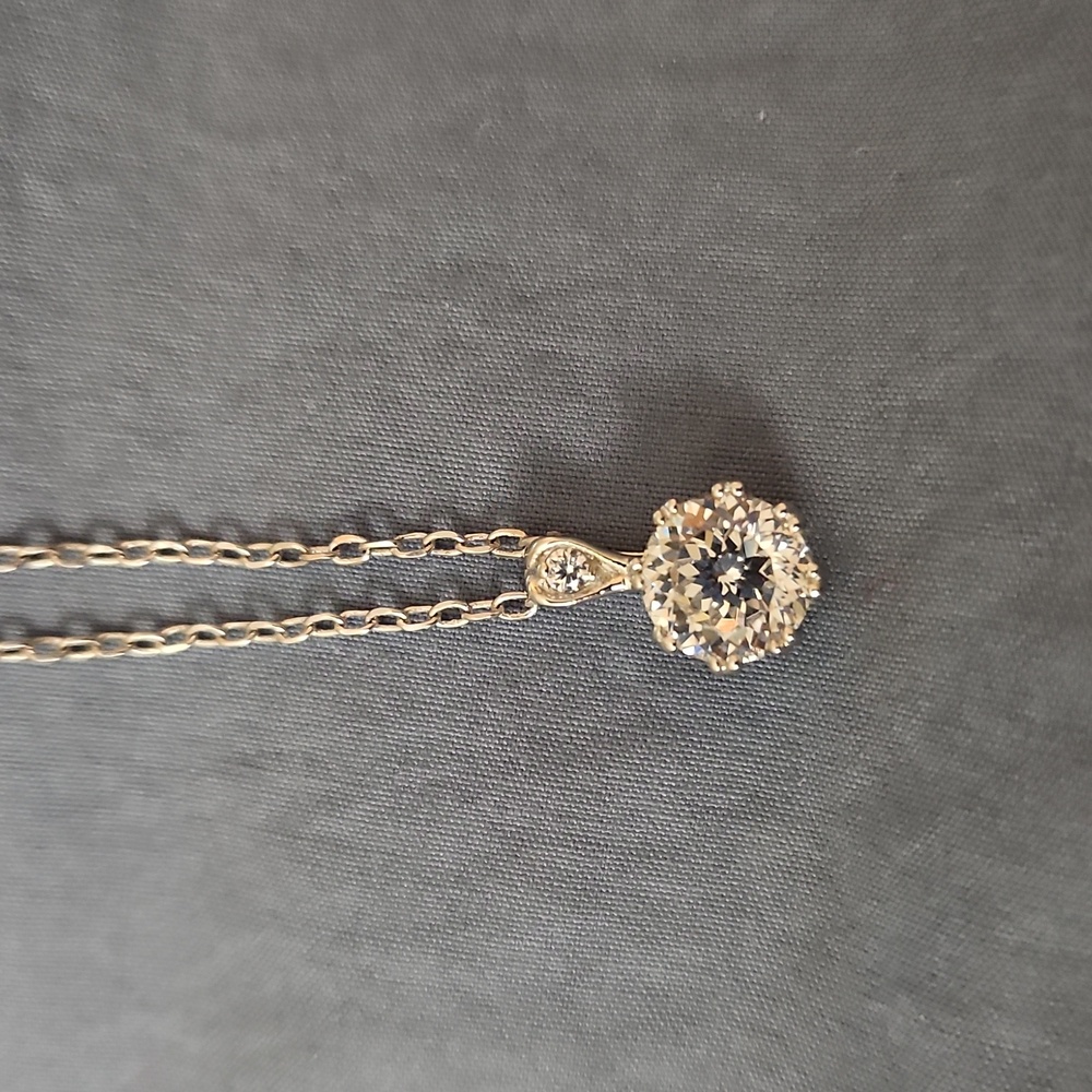 Tacori By Epiphany Sterling Silver Diamonique Solitaire Necklace